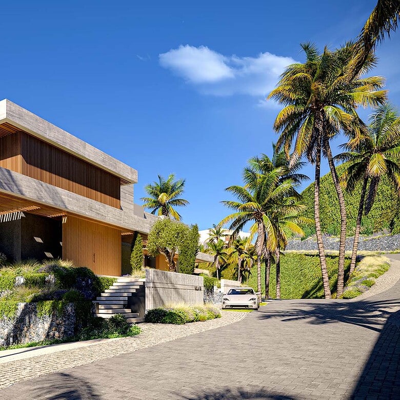 Nowoczesny dom jednorodzinny z dużym ogrodem i panoramicznym widokiem, wykończony z wysokiej jakości materiałów, idealny dla rodziny szukającej luksusowego miejsca do życia w otoczeniu natury.