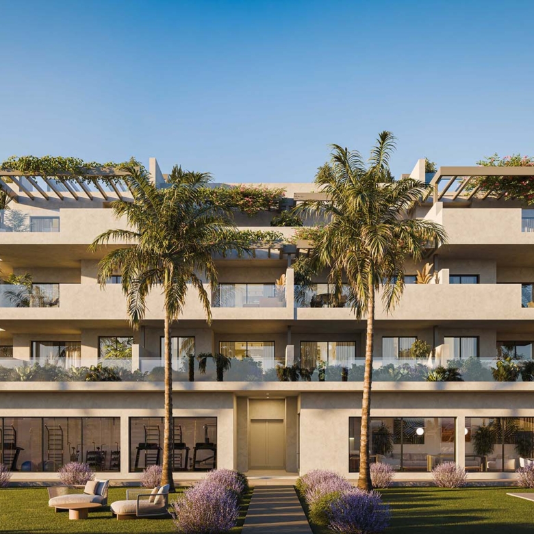 Alura Living Casares Costa – luksusowe apartamenty i penthouse’y na Costa del Sol w – FACHADA DIURNA Baja | Le Mand Nieruchomości