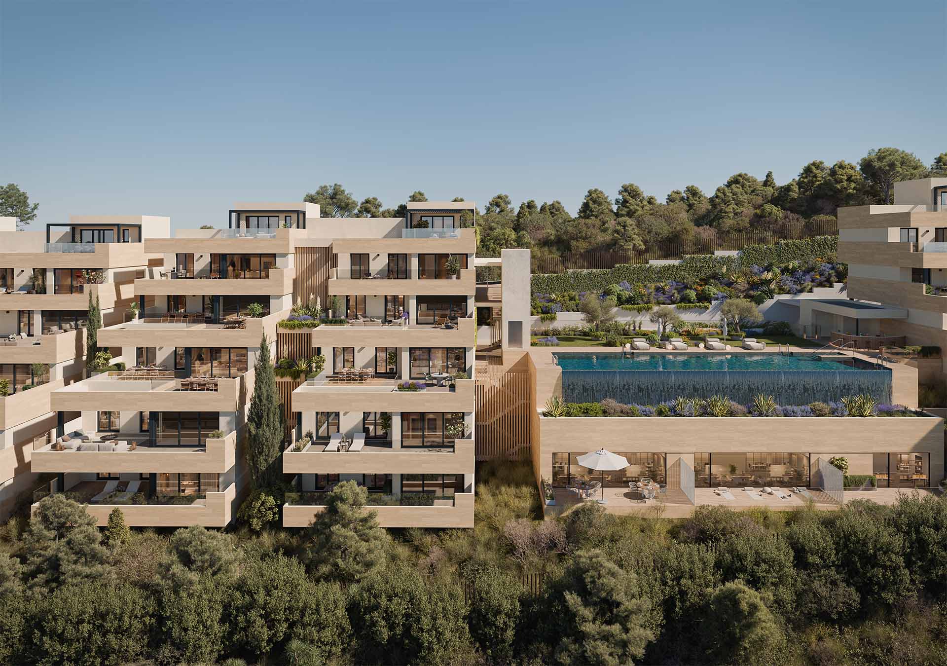 Soleil Marbella – Nowoczesne apartamenty z widokiem na morze na Costa del Sol w Bez kategorii – Renders Exterior zona comun diurna 17 | Le Mand Nieruchomości